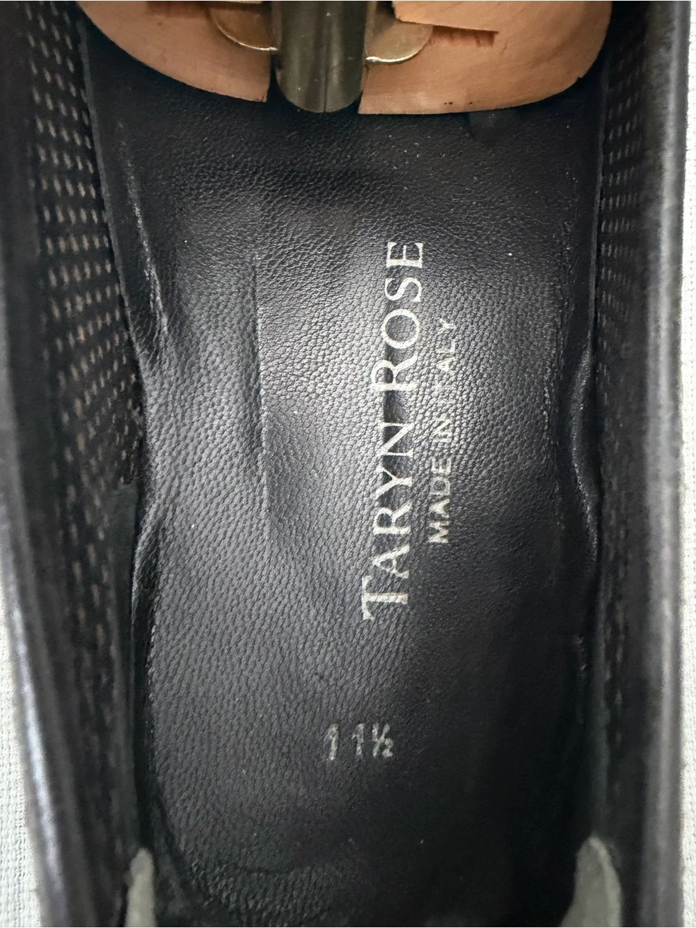 Taryn Rose Perforated Black Leather Slip-On Loafers